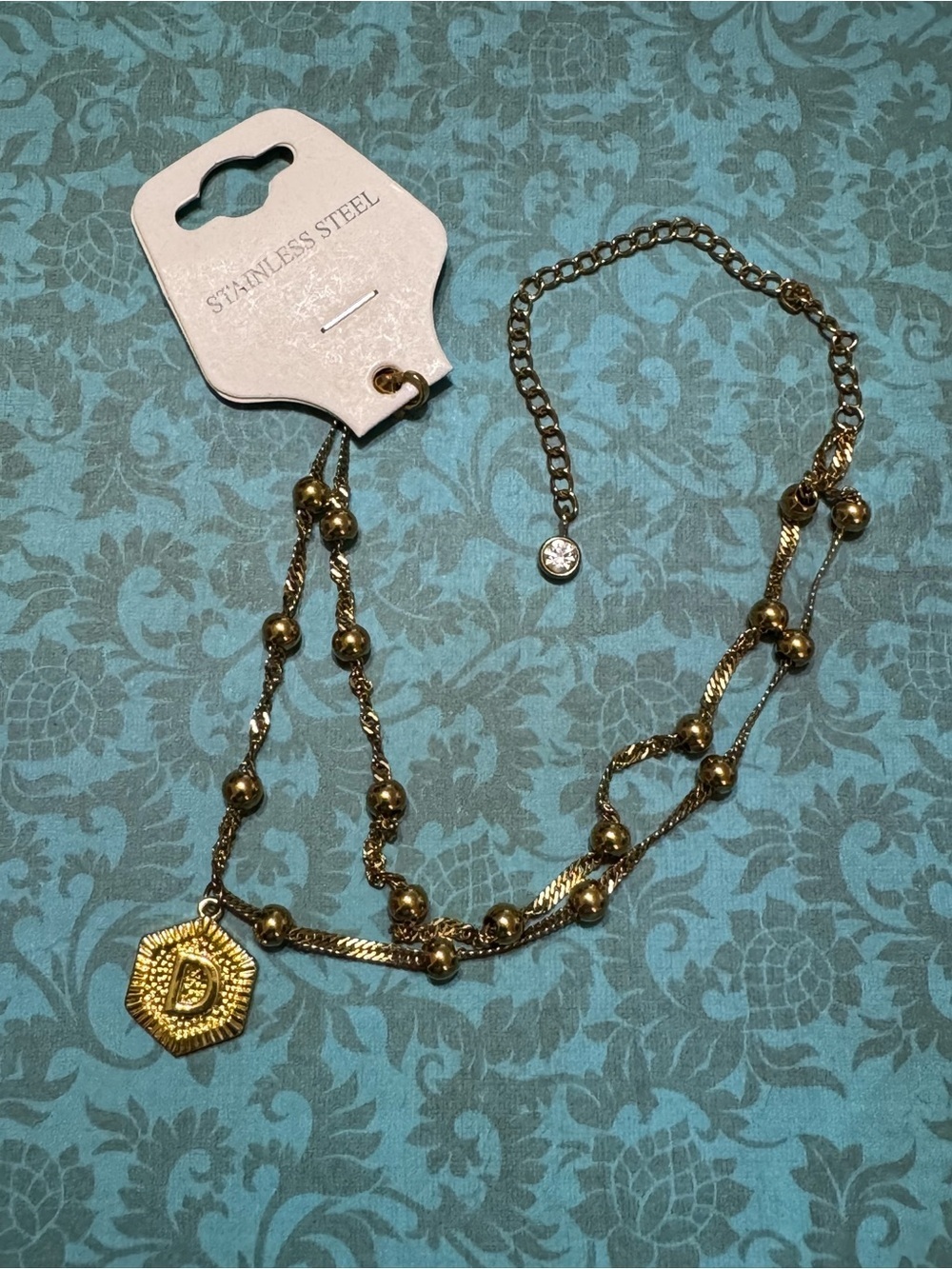 STAINLESS STEEL INITIAL D ANKLET NWT